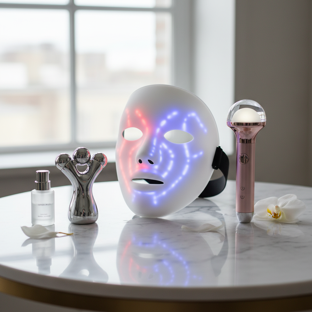 led skincare y dipositivos de belleza en casa